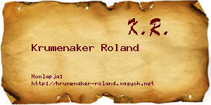 Krumenaker Roland névjegykártya
